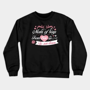 mom of boys from son up to son down mothers day gift ideas Crewneck Sweatshirt